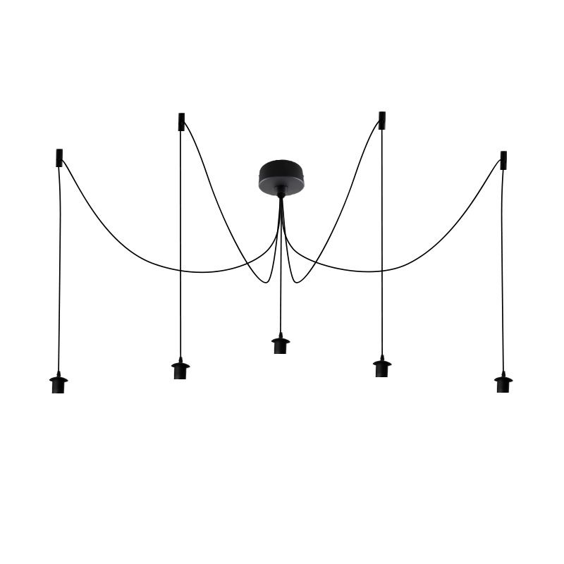 Aluminiowa lampa wisząca bez abażur czarna, Rika