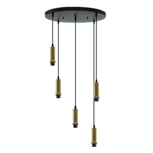 Aluminiowa lampa wisząca bez abażur złota, Rika