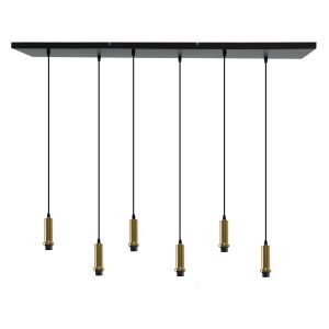 Aluminiowa lampa wisząca bez abażur złota, Rika