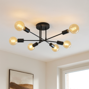Nowoczesna lampa sufitowa czarna, Amos