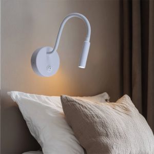 Nowoczesna lampa nocna biała, Fiona, z przełącznik