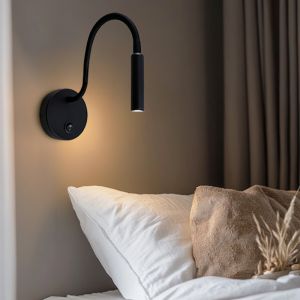 Nowoczesna lampa nocna czarna, Fiona, z przełącznik