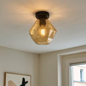 Retro lampa sufitowa bursztynowa, Anoek