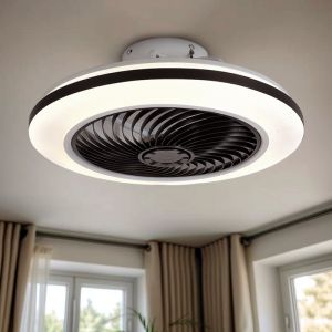 Nowoczesny wentylator sufitowy czarny, Gonda, 40W, 3000K LED, z pilot