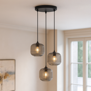 Retro lampa wisząca szara, Charlois