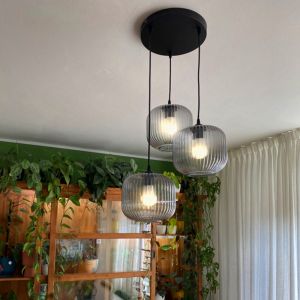 Retro lampa wisząca szara, Charlois