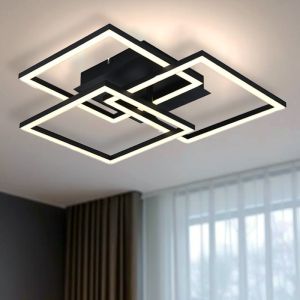 Nowoczesny plafon sufitowy czarny, Giorgio, 35W, dim to warm LED, z pilot