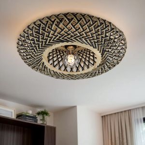 Rattanowy plafon sufitowy brązowy, Heimen