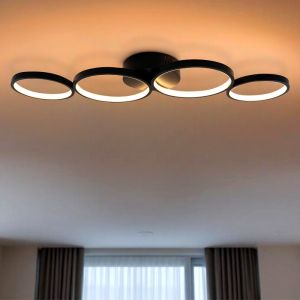 Design plafon sufitowy czarny, Giorgio, 34W, 3000K LED