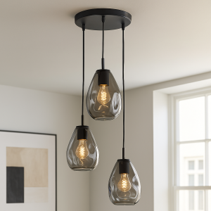 Design lampa wiszaca szara, Evito
