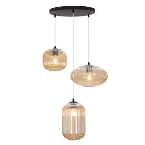 Retro lampa wiszaca bursztynowa, Charlois