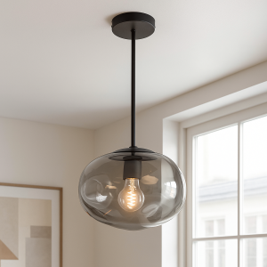 Design lampa wiszaca szara, Evita