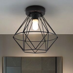 Industrialna lampa łazienkowa sufitowa czarna, Jochem, IP44