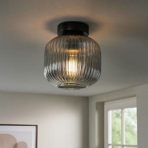 Retro lampa sufitowa szara, Charlois