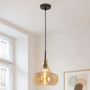 Nowoczesna lampa wisząca bursztynowa, Yael