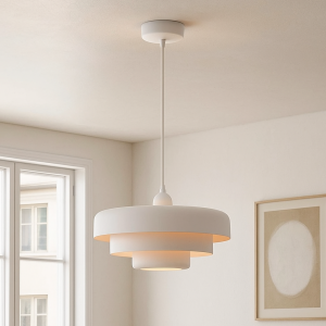 Nowoczesna lampa wisząca biała, Meredith