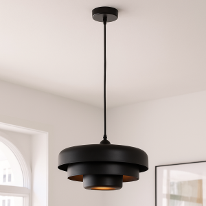 Nowoczesna lampa wisząca czarna, Meredith
