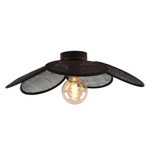Rattanowa lampa sufitowa czarna, Rowen