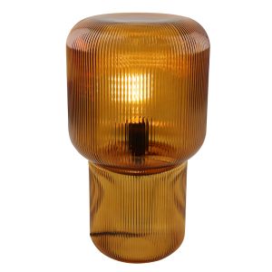 Design lampa stołowa brązowa, Chelsea, z przełącznik