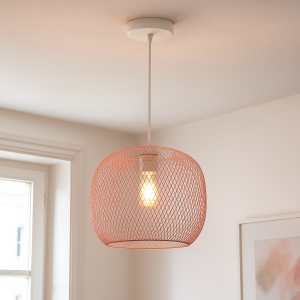 Industrialna lampa wisząca różowa, Emado