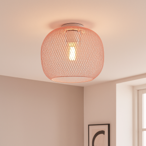 Industrialna lampa sufitowa różowa, Emado