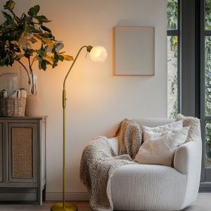 Design lampa stojąca biała, Ayleen, z przełącznik