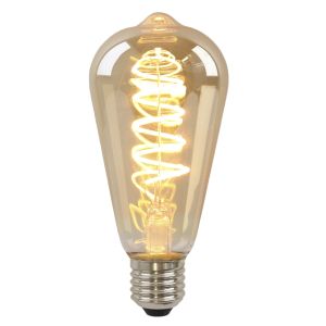 Olucia żarówka Edisona LED E27 ściemnialna Tuelo, bursztyn, 4W, 2200K