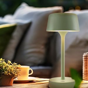 Nowoczesna lampa stołowa ogrodowa zielona, Emily, 3W, 3000K LED, IP44, ściemniana w 3 krokach