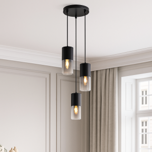 Nowoczesna lampa wisząca czarna, Huy