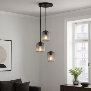 Retro lampa wisząca przezroczysta, Jisca