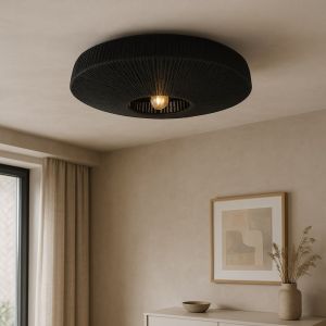 Rustykalna lampa sufitowa czarna, Sanny