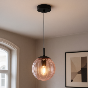 Retro lampa wisząca różowa, Rifka