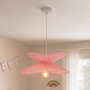 Papierowa lampa wisząca różowa, Rosalie