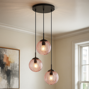 Retro lampa wisząca różowa, Rifka