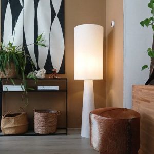 Nowoczesna lampa stojąca beżowa, Timmy, z przełącznik
