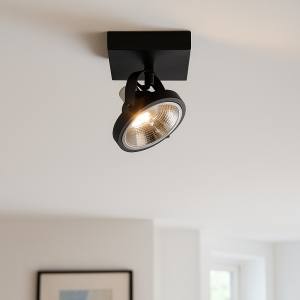 Nowoczesna lampa sufitowa czarna, Morris