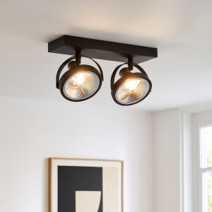 Nowoczesna lampa sufitowa czarna, Morris