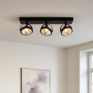 Nowoczesna lampa sufitowa czarna, Morris