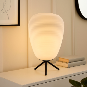 Nowoczesna lampa stołowa biała, Davide, z przełącznik