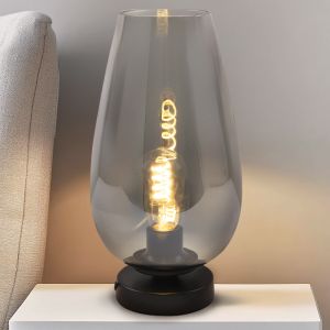 Design lampa stołowa szara, Andy, z przełącznik