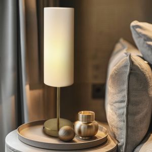 Nowoczesna lampa stołowa biała, Gaya, z przełącznik