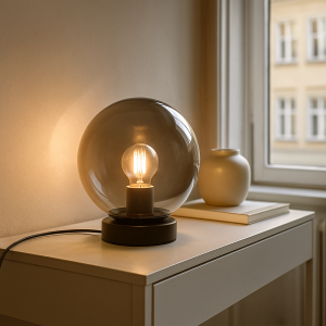 Nowoczesna lampa stołowa szara, Jelly, z przełącznik
