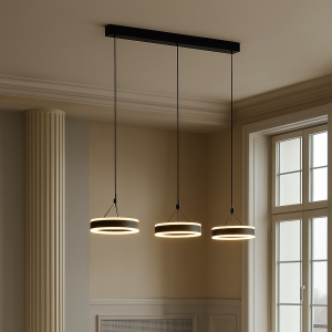 Design lampa wisząca czarna, Lava, 55W, 3000K LED, ściemniana w 3 krokach