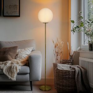 Design lampa stojąca biała, Dolf, z przełącznik