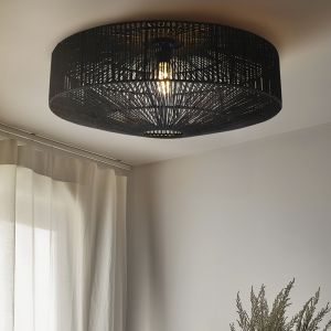 Rustykalna lampa sufitowa czarna, Pippa