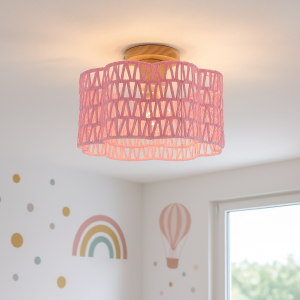 Papierowa lampa sufitowa różowa, Mickey
