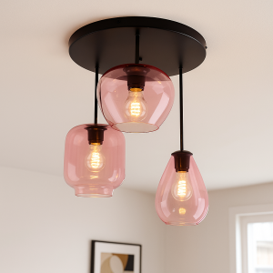 Nowoczesna lampa sufitowa różowa, Caia
