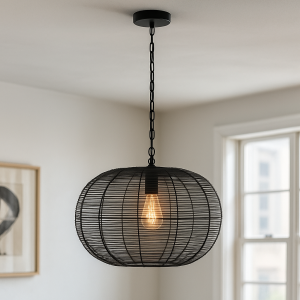 Industrialna lampa wisząca czarna, Phebe