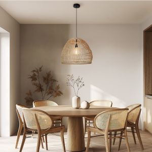 Rattanowa lampa wisząca brązowa, Rosa