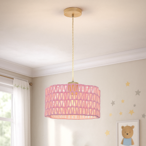 Papierowa lampa wisząca różowa, Mickey